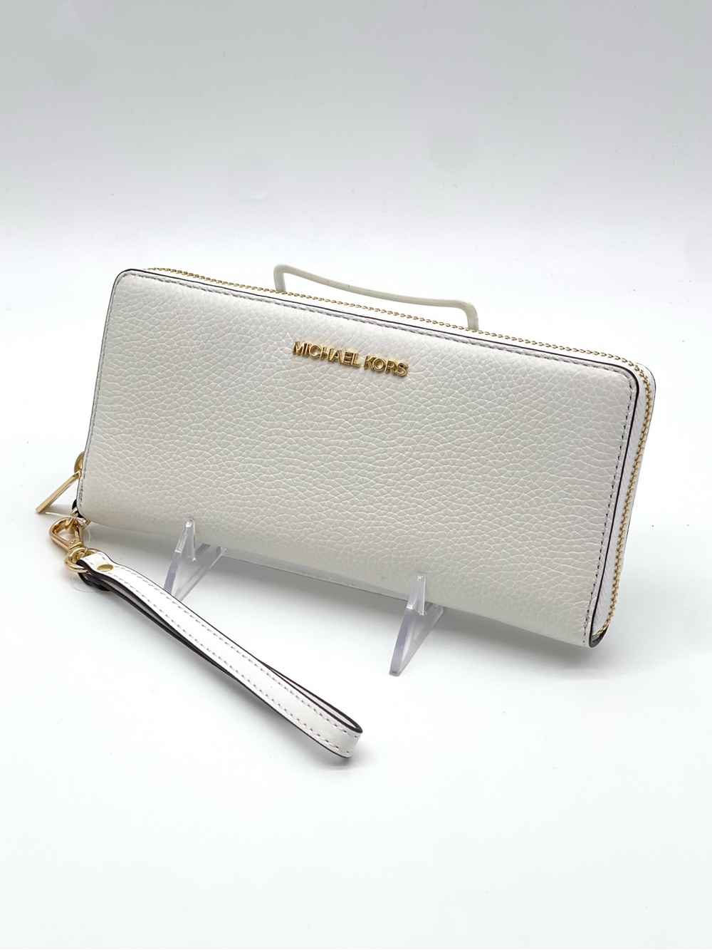 Michael Kors Large Continental Wallet Wristlet Optic White